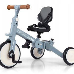 Stabilny Bezpieczny Rowerek trójkołowy Milly Mally Optimus 5w1 Max Denim