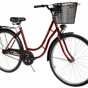 Rower Retro Damski Damka Męski Miejski Montemar 28 Bordowy Polski producent